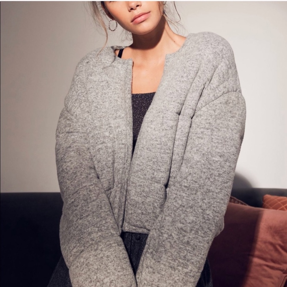 gray out from under jersey puffer